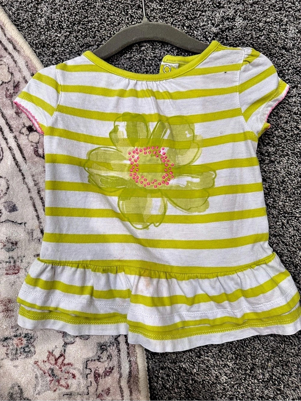 Just One You Striped Dress Green & White Baby 18M